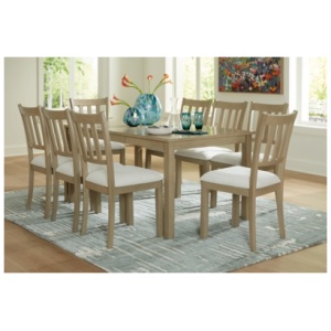 Calmoro Dining Table and 8 Chairs, Gray