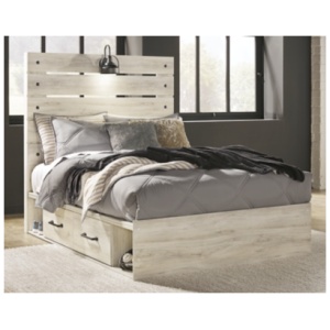 Cambeck Full Panel Bed with 4 Storage Drawers, Whitewash