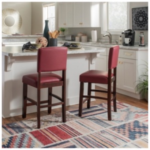 Carrie Monaco Counter Height Bar Stool, Red