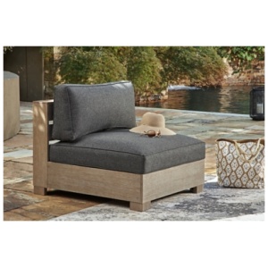 Citrine Park Outdoor Armless Chair, Brown/Charcoal
