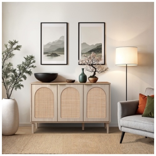 CorLiving Freya Sideboard, Light Wood
