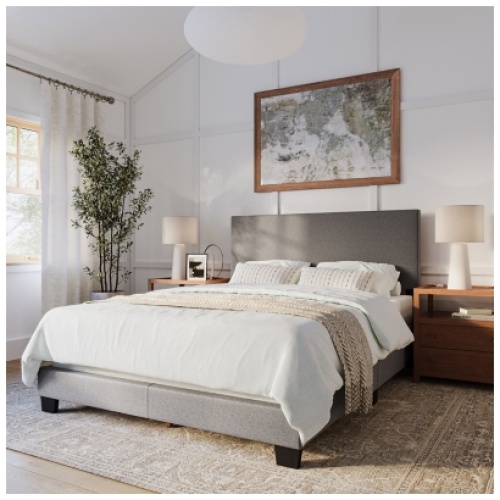 CorLiving Queen Bed, Dark Gray