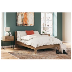 Deanlow Full Platform Panel Bed, Honey
