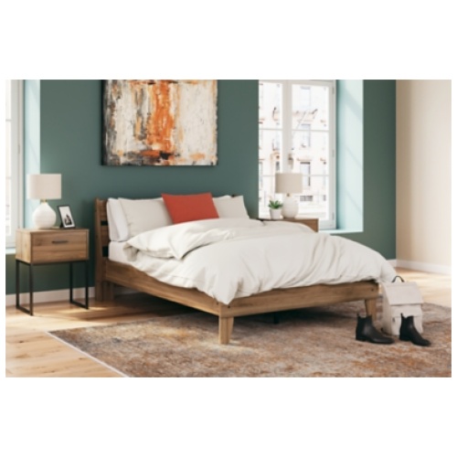 Deanlow Full Platform Panel Bed, Honey