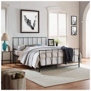 Estate Metal Platform Bed, Brown