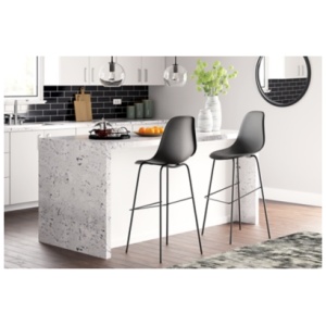 Forestead Bar Height Bar Stool with Contoured Bucket Seat, Black