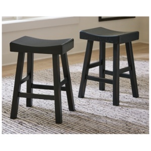 Glosco Counter Height Contoured Seat Bar Stool, Black
