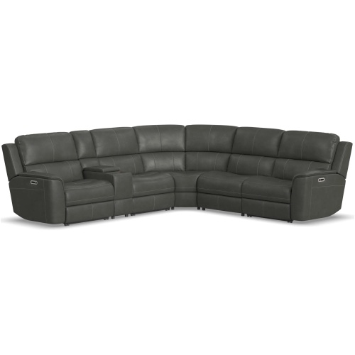 Henrick 6-pc. Triple Power Leather Sectional