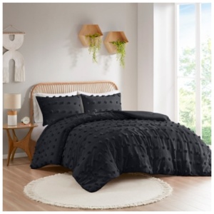 Intelligent Design Clip King/California King Comforter Set, Black