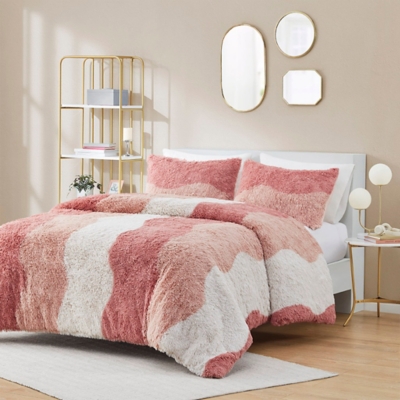 Intelligent Design Shaggy King/California King Comforter Set, Blush