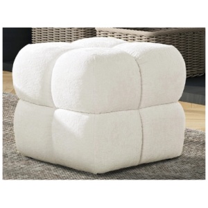 Jennifer Taylor Home Pixel Pouf, Almond White