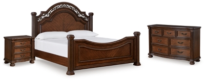 Lavinton King Panel Bed with Dresser and Nightstand, Brown