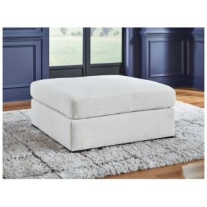 Leighelli Oversized Accent Ottoman, Ivory