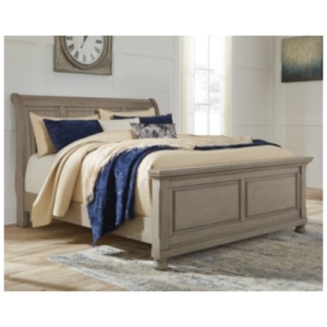 Lettner King Sleigh Bed, Light Gray