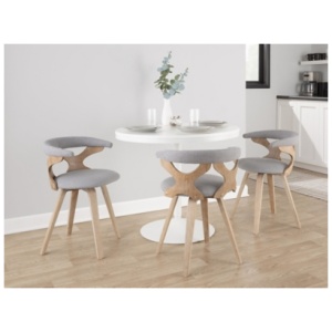 LumiSource Dakota Gardenia Dining Table and 3 Chairs, Gray