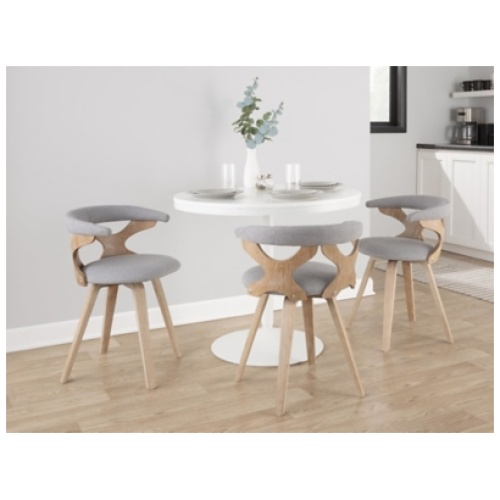 LumiSource Dakota Gardenia Dining Table and 3 Chairs, Gray