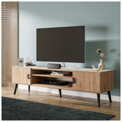 Manhattan Comfort Haley 70.9" TV Stand, Natural