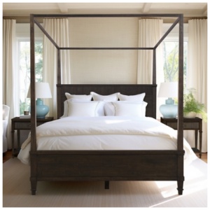 Martha Stewart Canopy Queen Bed, Dark Coffee