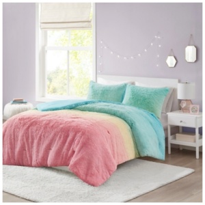 Mi Zone Shaggy Full/Queen Comforter Set, Aqua