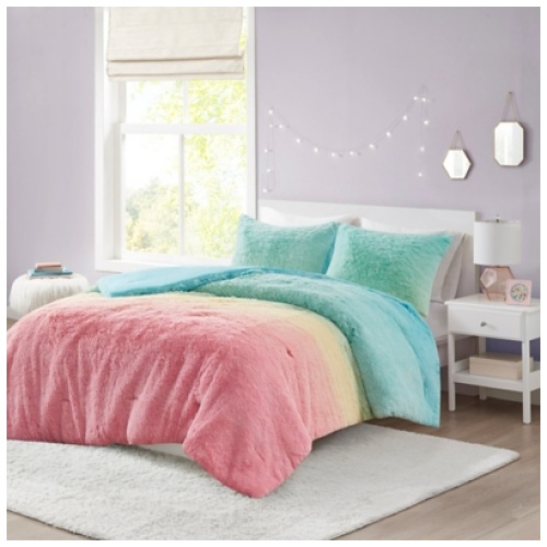 Mi Zone Shaggy Full/Queen Comforter Set, Aqua