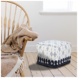 Monarch Tribal Pouf, Blue