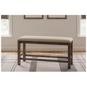 Moriville Counter 49" Height Upholstered Dining Bench, Beige