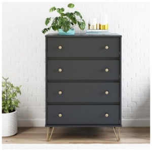 Novogratz Owen 4 Drawer Dresser, Black