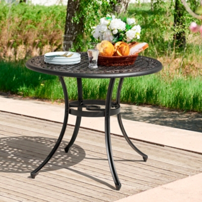 Nuu Garden 35" Outdoor Round Dining Table, Antique Bronze