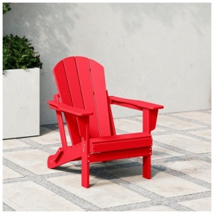 Outdoor Folding Poly Adirondack Chair, Red