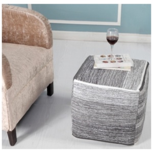 Pacifica Distressed Pouf, Gray
