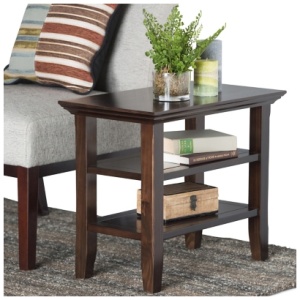 Simpli Home Acadian Narrow Accent Side Table, Brunette Brown