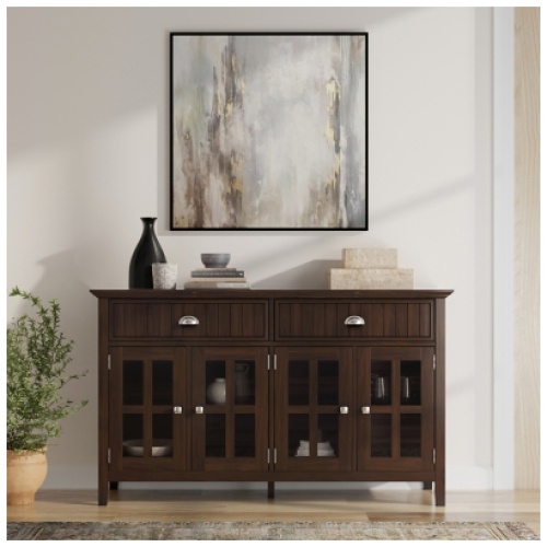 Simpli Home Acadian Sideboard Buffet, Brunette Brown