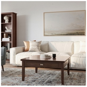 Simpli Home Artisan Coffee Table, Russet Brown