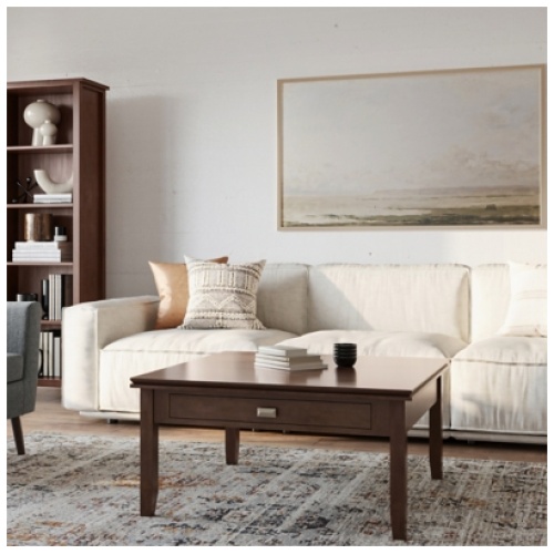 Simpli Home Artisan Coffee Table, Russet Brown