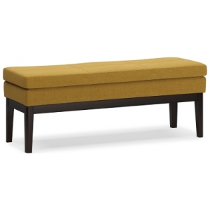 Simpli Home Carlson Rectangle Large Ottoman Bench, Marigold