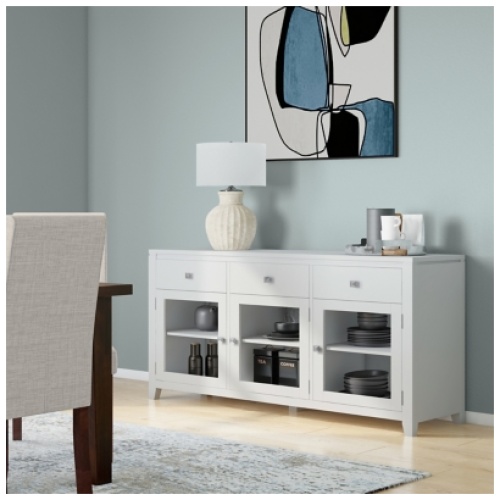 Simpli Home Cosmopolitan Sideboard Buffet, White