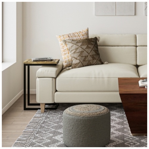 Simpli Home Davisville C-Shaped End Table, Natural