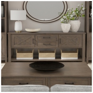 Simpli Home Ela Console Table, Smoky Brown