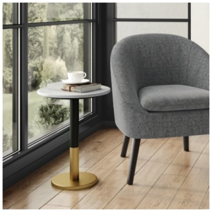 Simpli Home Evans Side Table, White