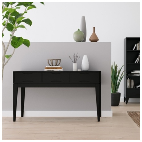 Simpli Home Harper Console Sofa Table, Black