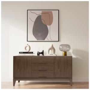 Simpli Home Harper Sideboard Buffet, Walnut Brown