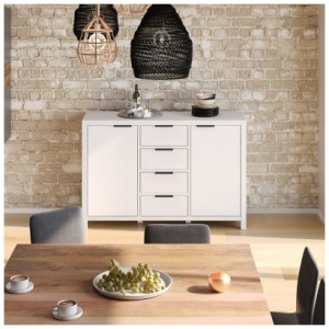 Simpli Home Hollander Sideboard Buffet, White