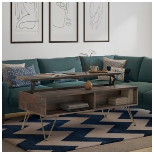 Simpli Home Hunter Lift Top Coffee Table, Ebony