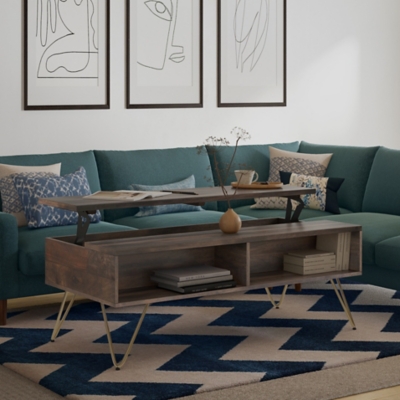 Simpli Home Hunter Lift Top Coffee Table, Ebony