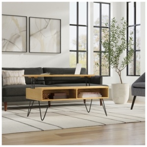 Simpli Home Hunter Lift Top Coffee Table, Oak