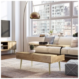 Simpli Home Jager Lift Top Coffee Table, Natural
