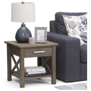 Simpli Home Kitchener End Table, Farmhouse Gray