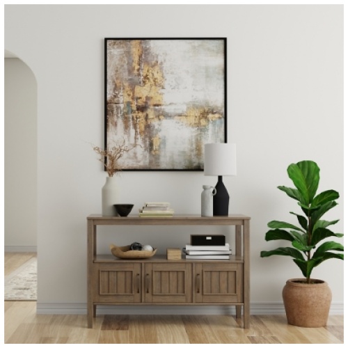 Simpli Home Lev Console Table, Smoky Brown