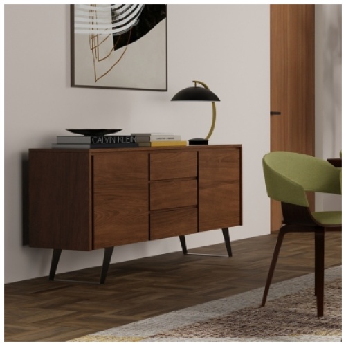 Simpli Home Lowry Sideboard Buffet, Walnut