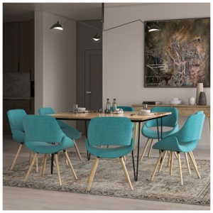 Simpli Home Malden Dining Chair, Turquoise Blue